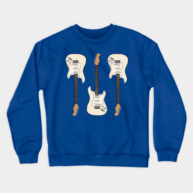 Triple Olympic White Stratocaster Crewneck Sweatshirt by saintchristopher